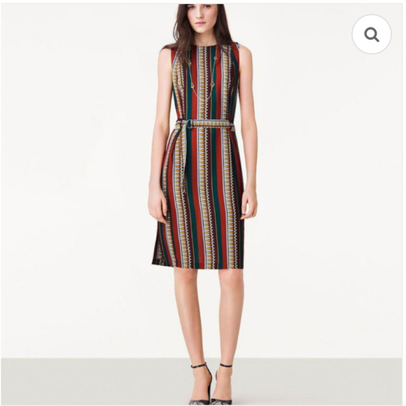 Tory Burch Dresses & Skirts - Tory Burch Julia Dress Belted Silk‎ Striped Print Sleeveless Shift Dress Size 4